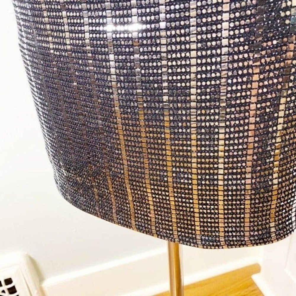 Silver Metallic Sequin Strappy Mini Dress Medium - Picture 12 of 12